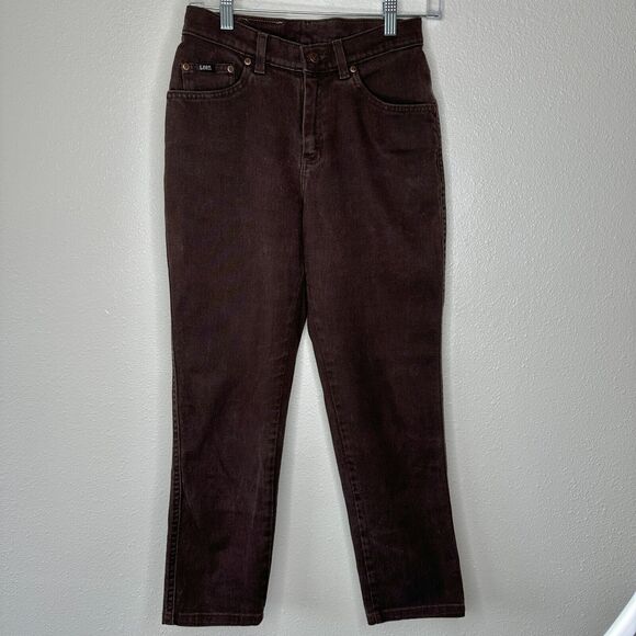 Lee Original Jeans Brown Denim Mid Rise 5-Pocket Slim Jeans 4 - Picture 9 of 11